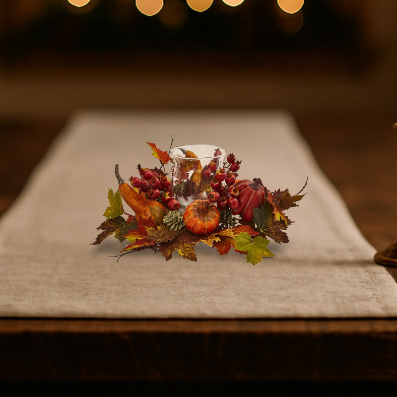 Pumpkin, Gourd, Berry and Maple Leaf Candelabrum