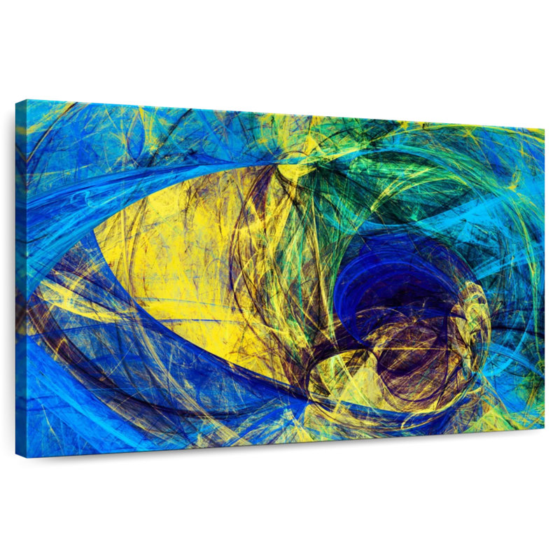 Avery Blue Abstract Tunnels, 24" H x 36" W