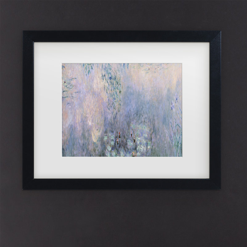 "Les Nymphéas" par Claude Monet - reproduction d'art sur toile, H 16 po x l 20 po x P 0,5 po, Cadre noir