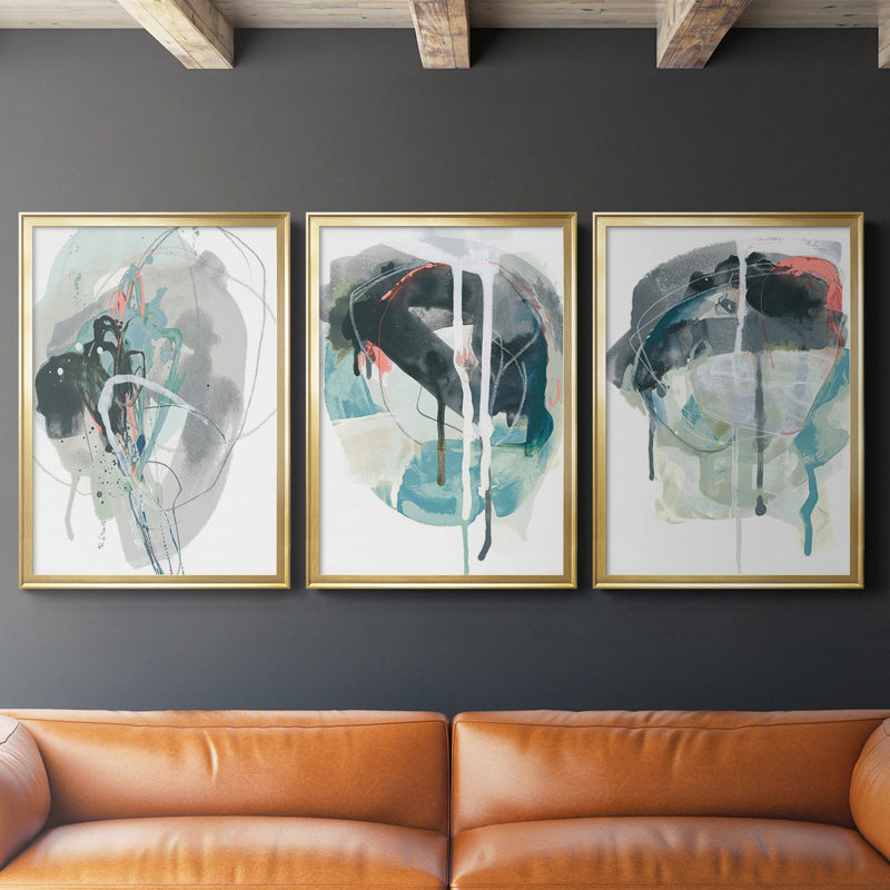 «Stone Aperture I», toile encadrée de qualité supérieure - prête à être accrochée, Cadre doré, H 42,5 po x l 61 po x P 2,5 po