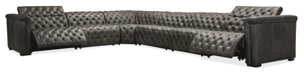 MS Sectional, Bellagio Gravel Leather