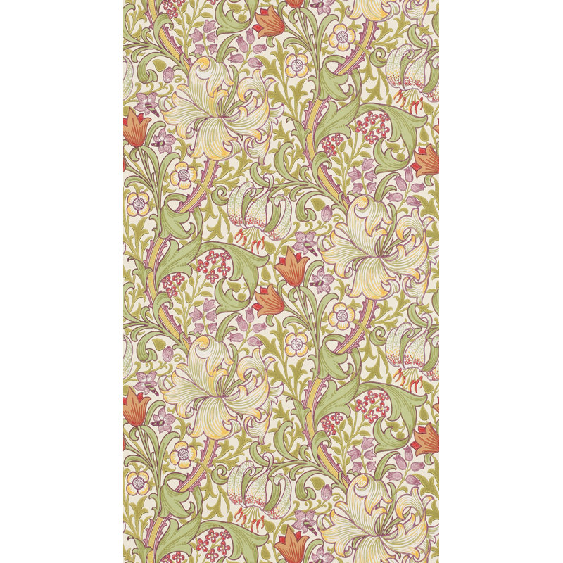 Golden Lily Wallpaper, Olive/Russet