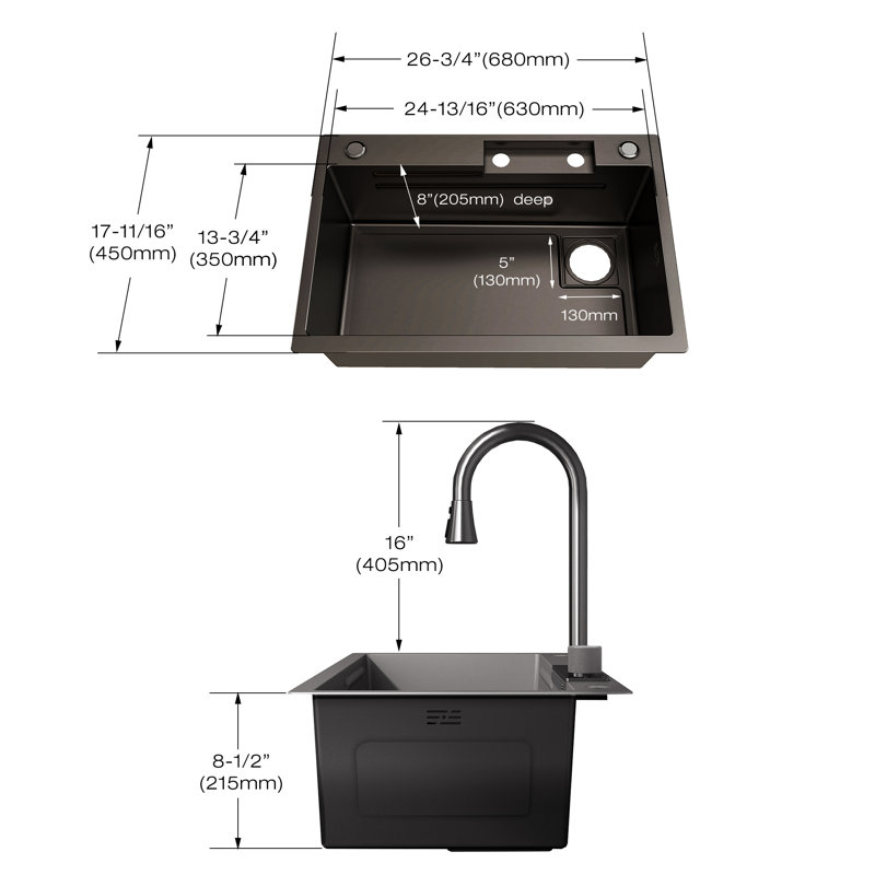 1 Bowl Drop-in Kitchen Sink