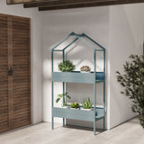 Outdoor Steel Planter Stand With Large Storage