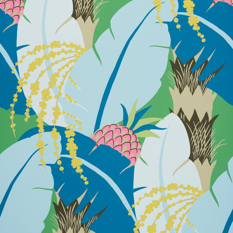 Papier peint Ananas, Paon