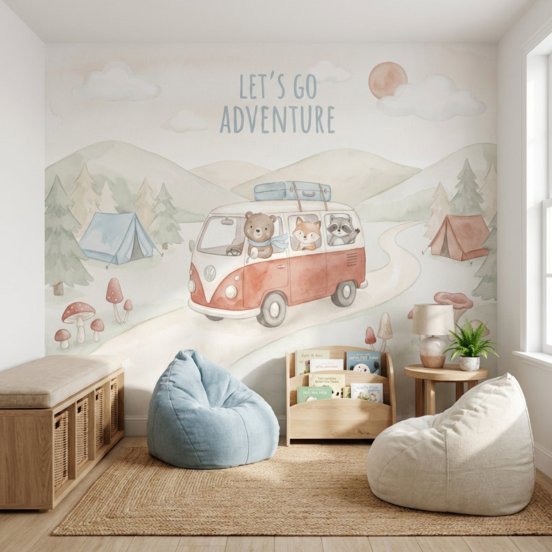 Décoration murale aventure Adventure, 100 po x 96 po, Peler et coller
