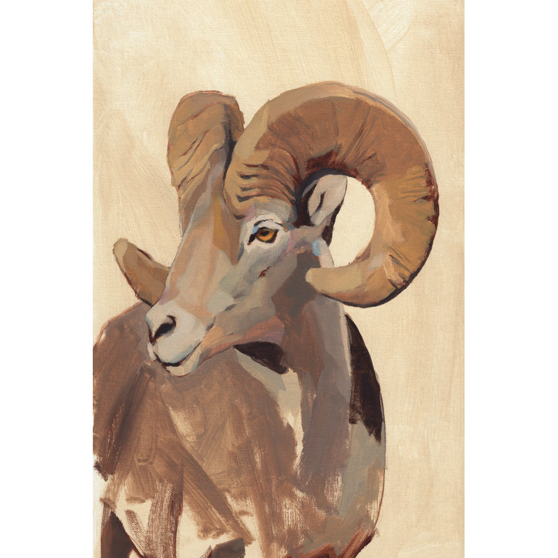 Ochre Ram II - Wrapped Canvas Painting, 30cm H x 20cm W x 3.8cm D