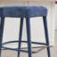 Tabouret de bar rembourré en tissu sans dossier bleu-997033042