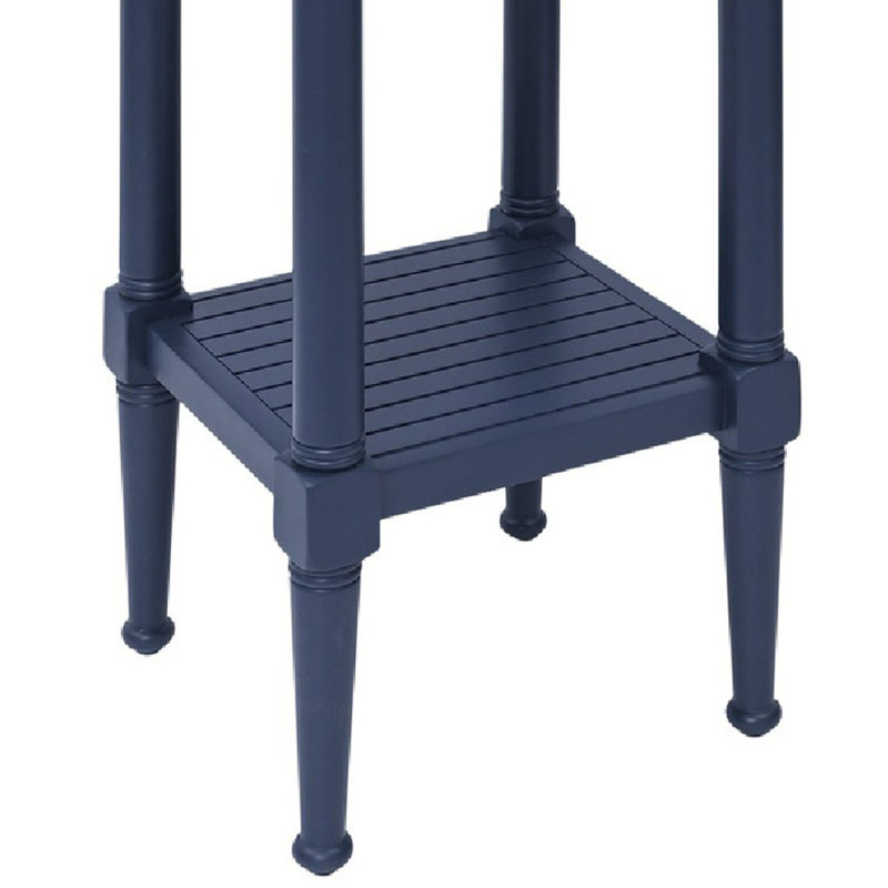 Barrydale Solid Wood Top End Table with Storage, Blue