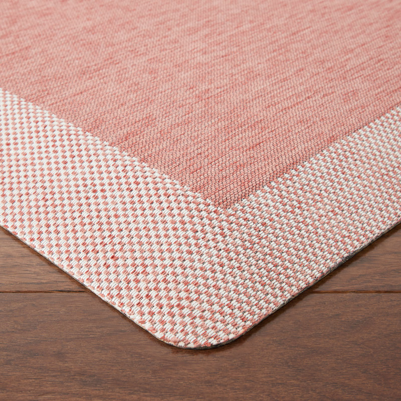 Martha Stewart Mira Modern Heathered Anti-Fatigue Air-Infused Kitchen Mat, Rectangle 1' 8" x 3'3", Red