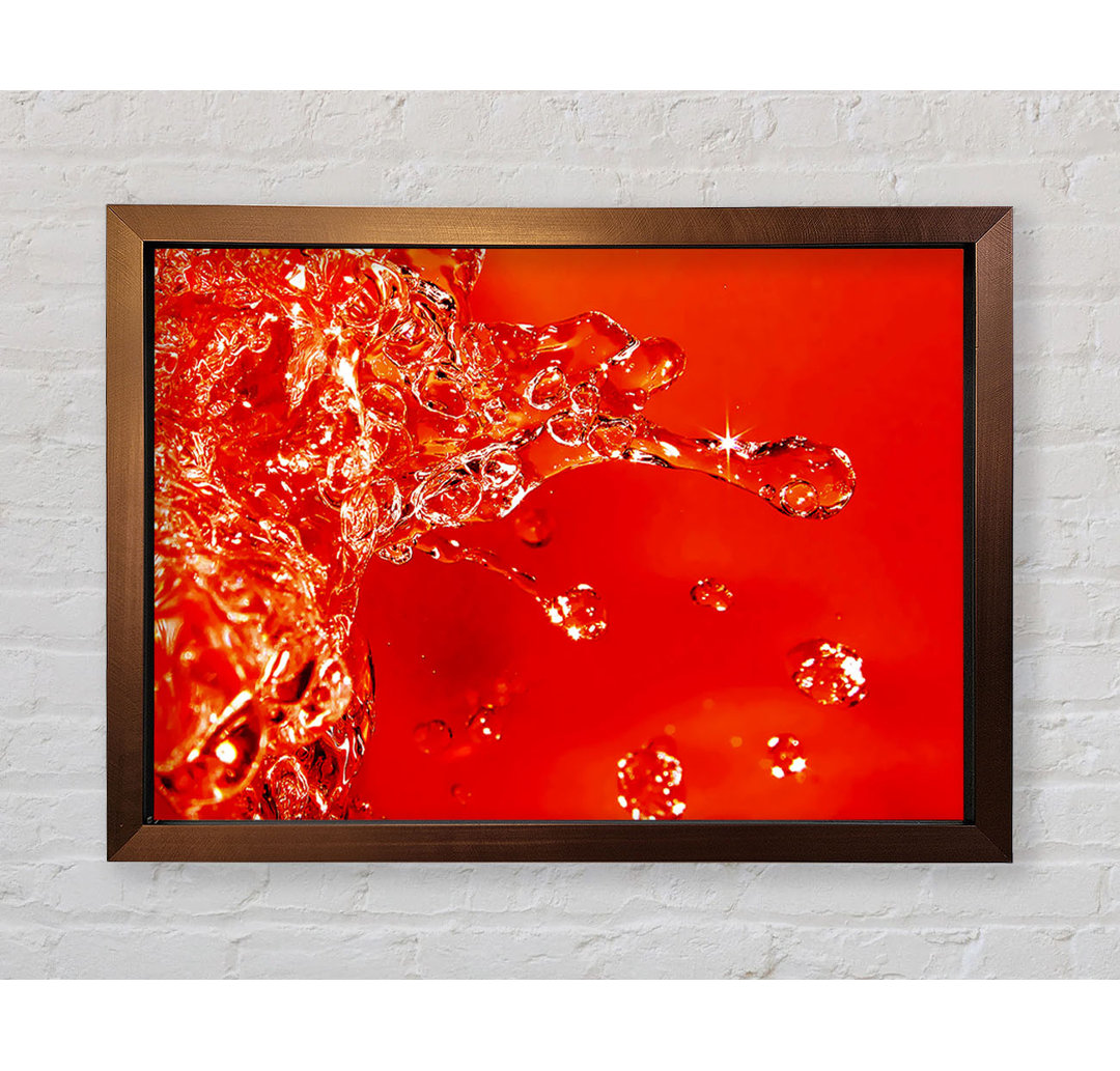 Orange Water Splash - Einzelner Bilderrahmen Kunstdrucke