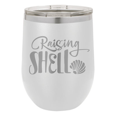 Susquehanna Glass Raising Shell White Insulated Stemless & Lid