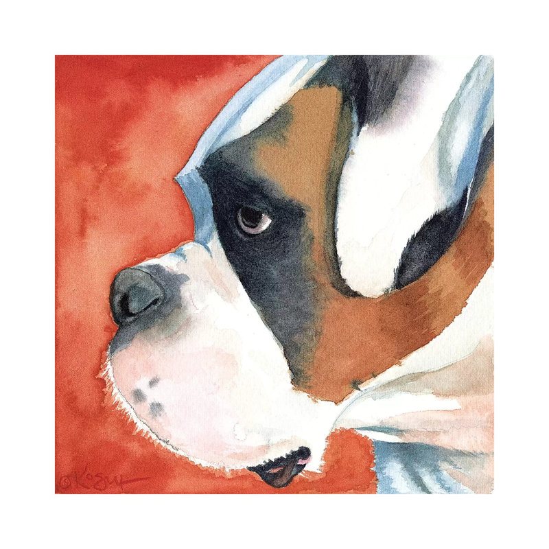 Buster Lookin North by Teresa Kogut - Painting on Canvas, Wrapped Canvas, 66.04cm H x 66.04cm W x 3.81cm D