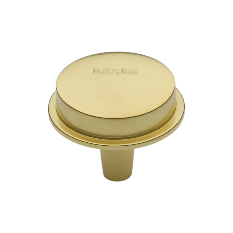 Heritage Brass Heritage Flat Round Knob Design 32mm, Polished Brass