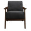 Siège gris foncé de style Mid-Century avec ressorts ensachés et structure en bois d'hévéa massif