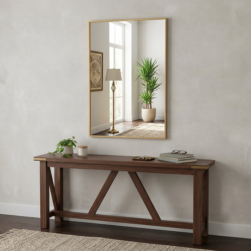 Beunca Metal Framed Bathroom Vanity Mirror, Black, 36" x 24"