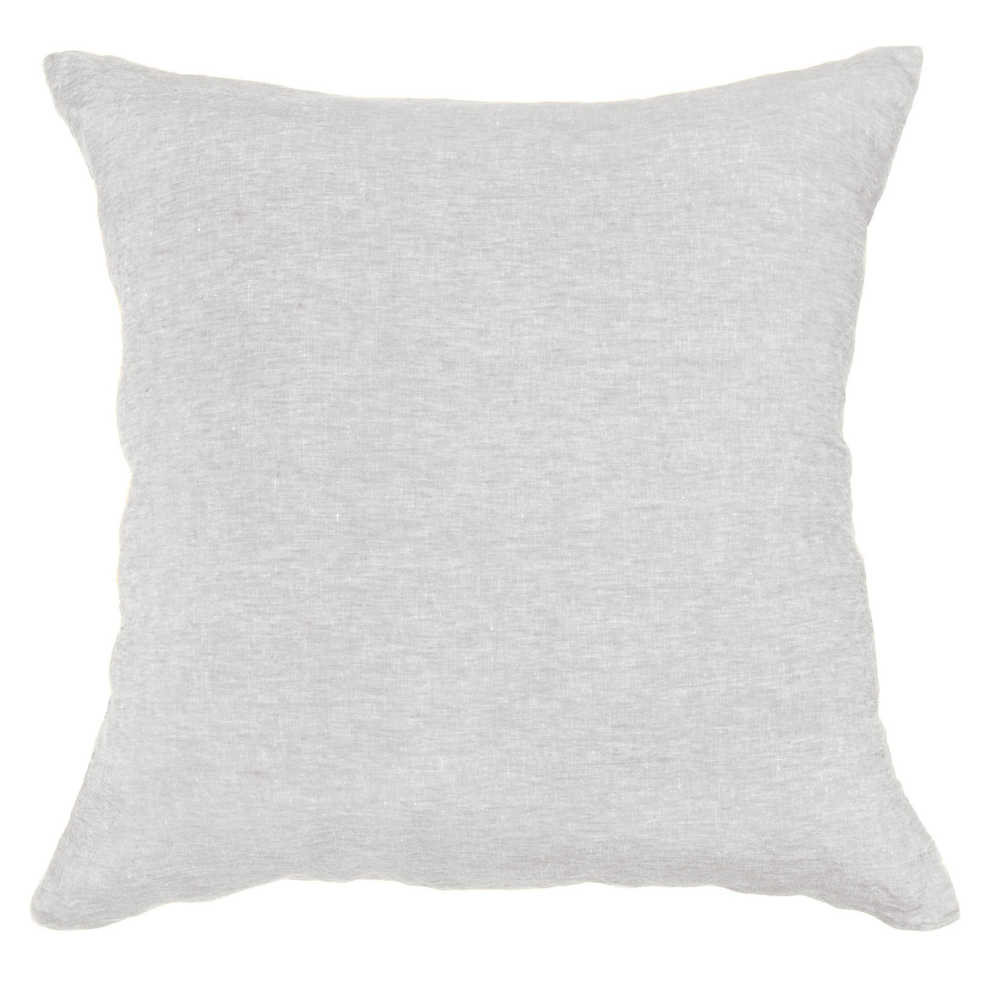 100% French Linen Pillow Sham, Square 20", Pebble Heather