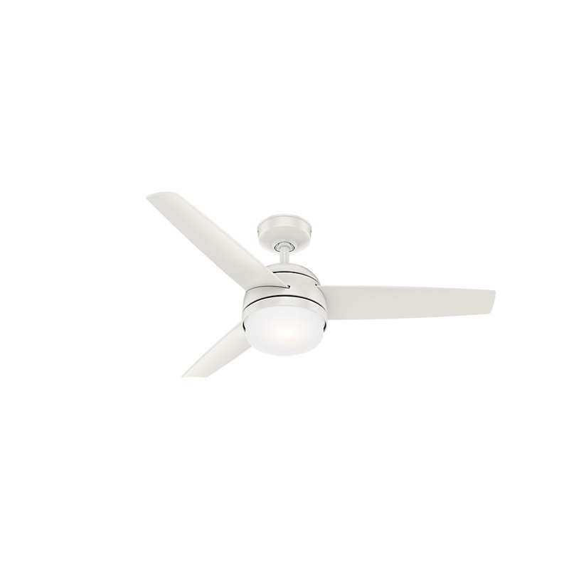 Ventilateur de plafond standard 48 pouces à 3 pales avec télécommande et ensemble d'éclairage inclus Midtown, Blanc frais