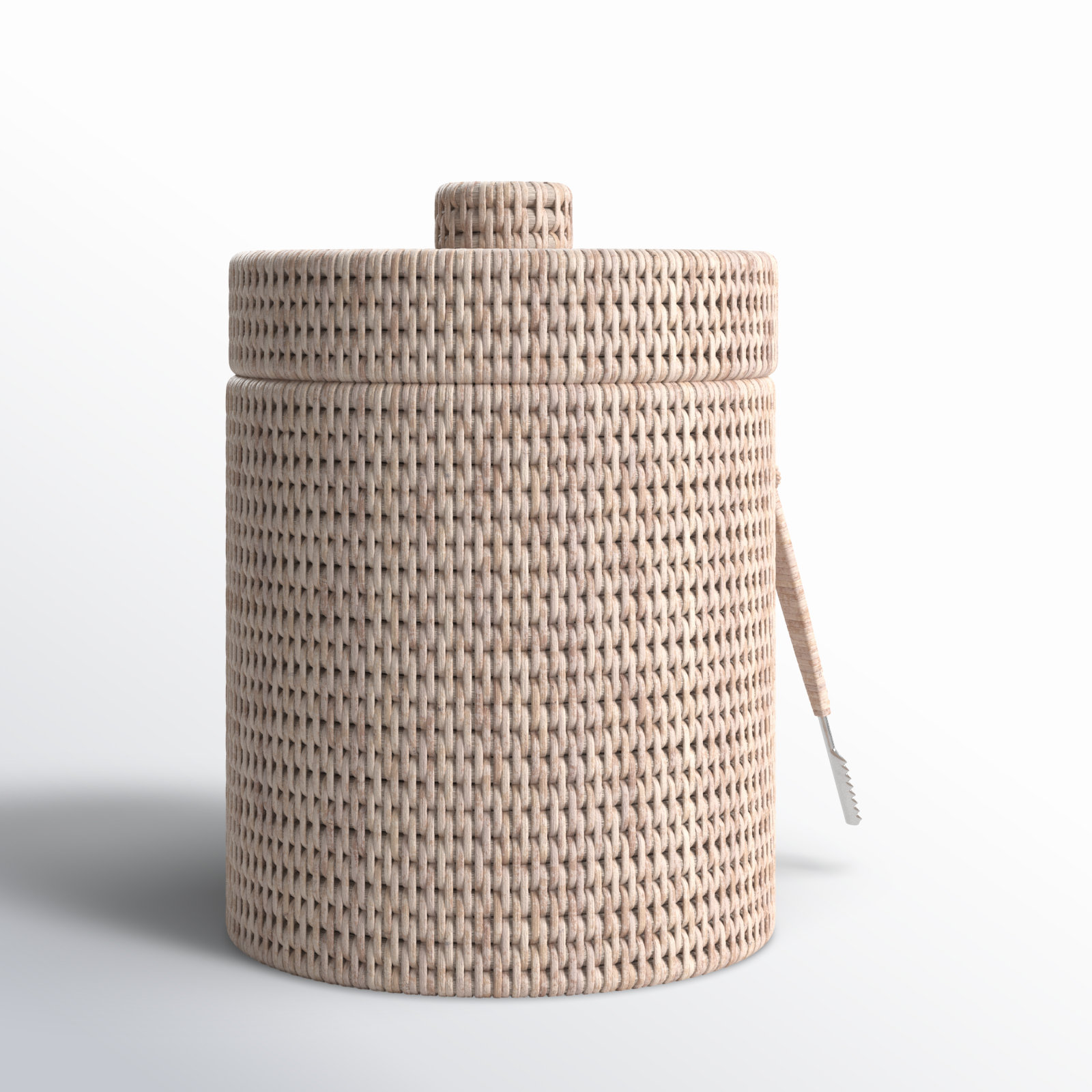 Wynwood Ice Bucket, 9" H x 9" W x 9" D, White Wash