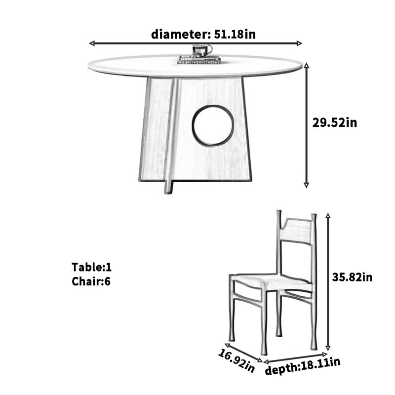 Combinaison table et chaises Nordic