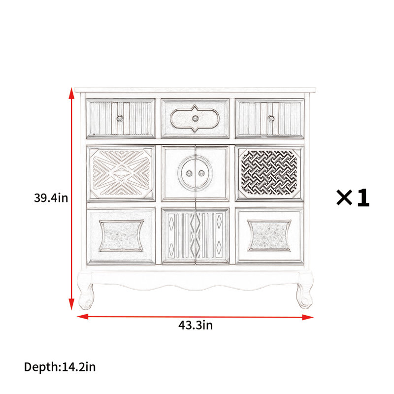 Armoire d'appoint européenne, Blanc