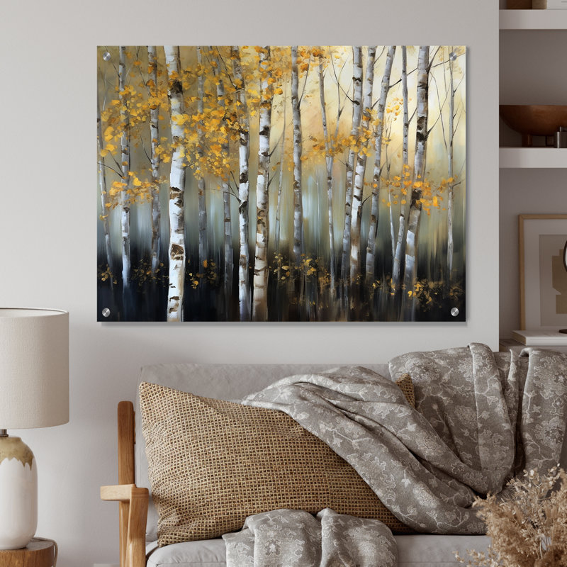 Birch Tree Dense Forest I - Tree Acrylic Wall Art Decor, 12" H x 20" W