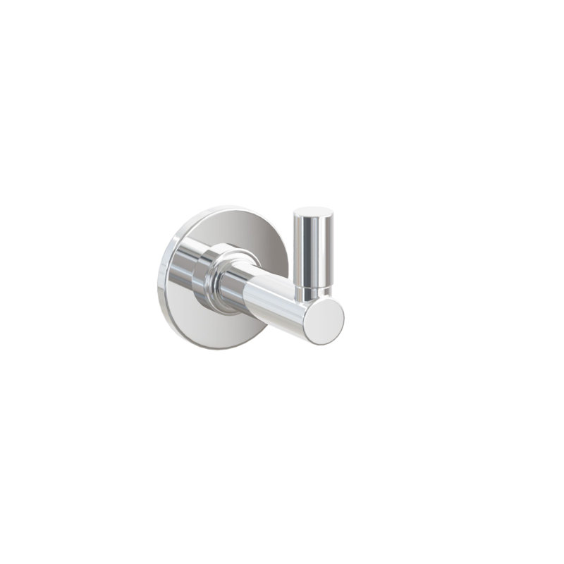 Emtek Select Single Hook w/ Small Disc Rosette, Round Stem & Smooth Tip, Polished Chrome