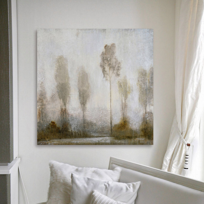 Misty Marsh II 26" x 26" Blue and Green Canvas Art