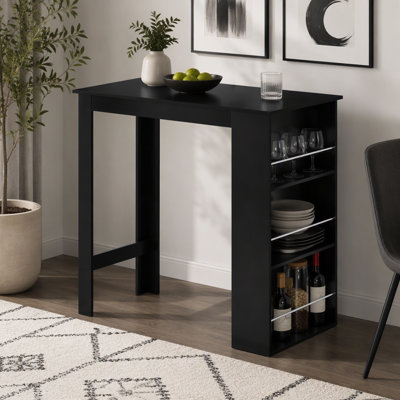 Table de salle à manger à hauteur de comptoir avec 3 tablettes de rangement pour la cuisine, la salle à manger et le salon HOMcom