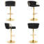 Bar Stool, Breakfast Bar Stool, Velvet Kitchen Stool, Island Counter Stool Height Adjustable, 360° Swivel Stool, with Metal Base and Footrest-1660598348-1660598349