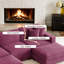 Canapé modulaire rembourré 5 pièces en velours côtelé mauve avec repose-pieds et coussins décoratifs mauves-1351924357-1351924359