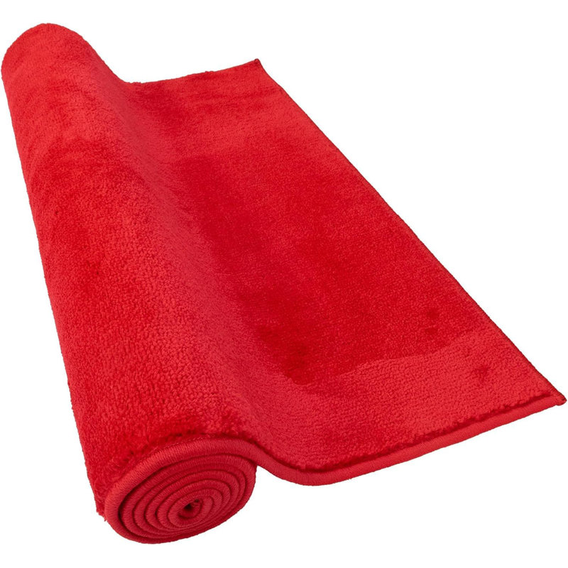 Tapis de couloir antidérapant sur mesure de couleur unie, Rouge, Tapis de couloir 2 pi 2 po x 9 pi