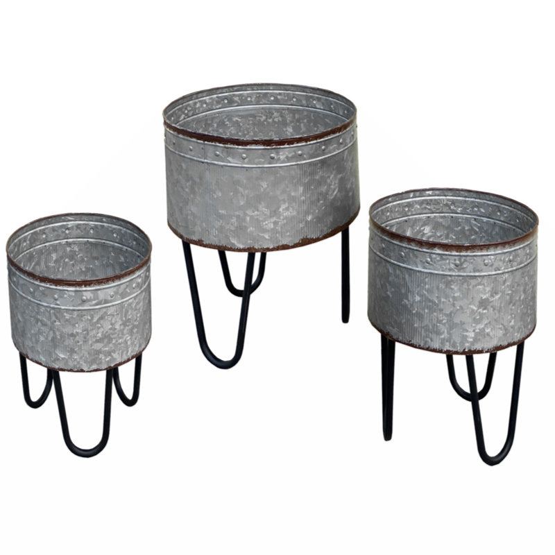 Ensemble de pots à fleurs en métal de 3 pièces Mera