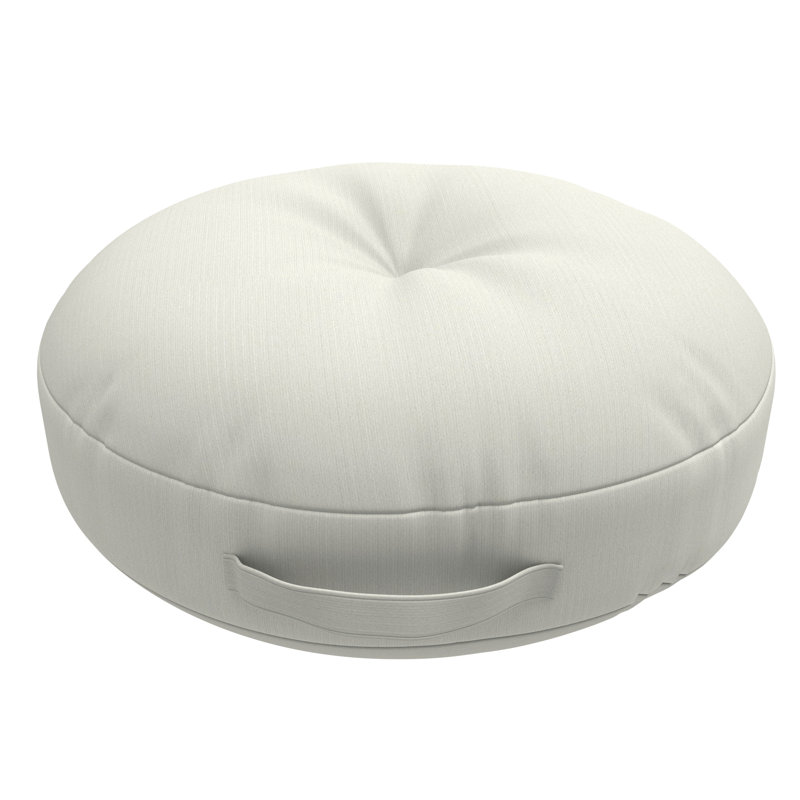 Sunbrella Indoor/Outdoor Floor Pillow, 22 Inch Circular Cushion Cover with Insert, Canvas Natural, Circular 22"