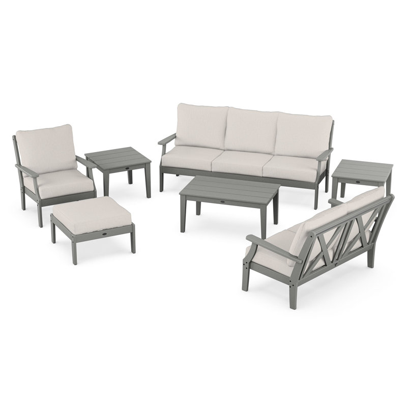 Braxton 7-Piece Deep Seating Set, Cast Ash, Slate Grey