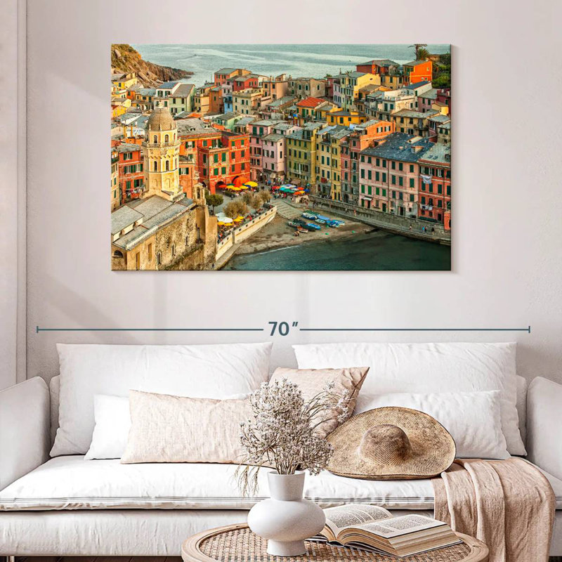 Lilie Vernazza dans les Cinque Terre, Italie, H 32 po x l 48 po