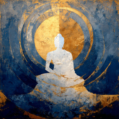 «Stillness in Indigo», art mural sur toile tendue