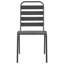 Ensemble de 4 chaises d'extérieur Dandy, conception à lattes, acier enduit gris foncé