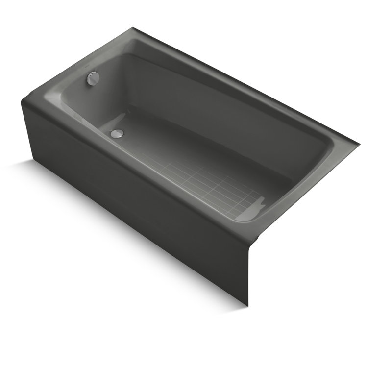 Mendota 60" x 32" Soaking Bathtub, Thunder Gray, Right