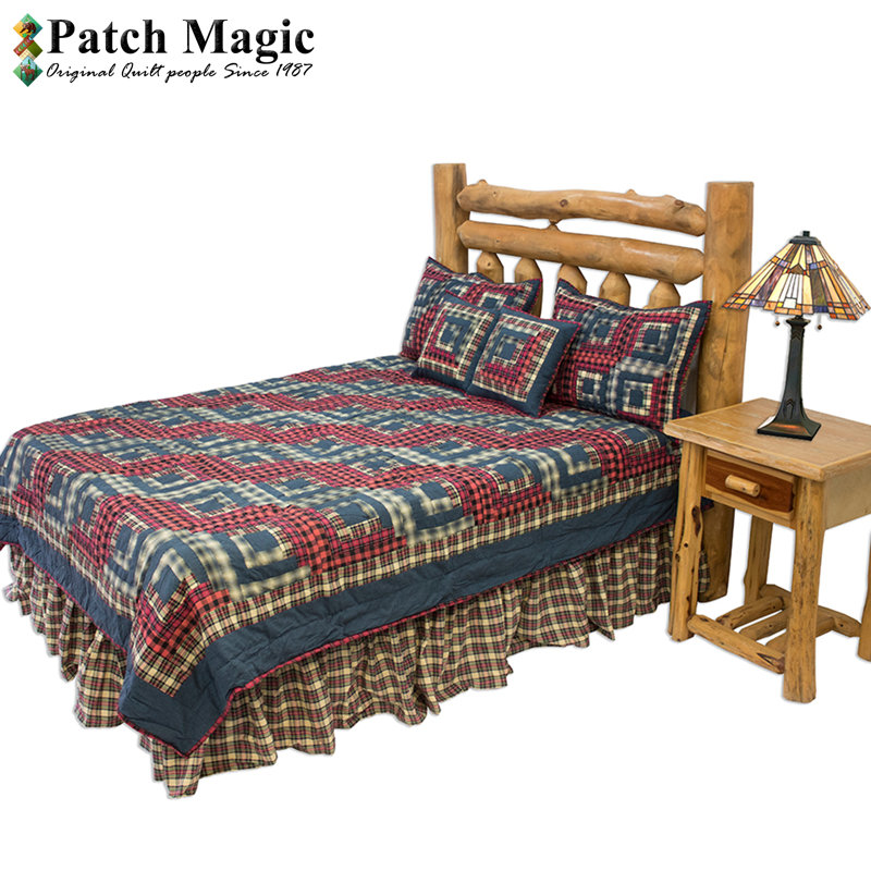 Courtepointe réversible Red Log Cabin, Simple