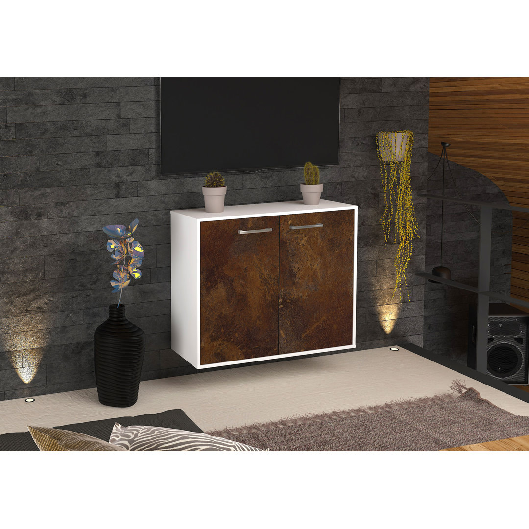 Sideboard Alexz, Fliegend/Metallgriffe, Größe: 92x79x35 cm