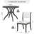 Cairo 2-Person Solid Wood Dining Table Set with Upholstered Chairs & Curved Legs-129020346