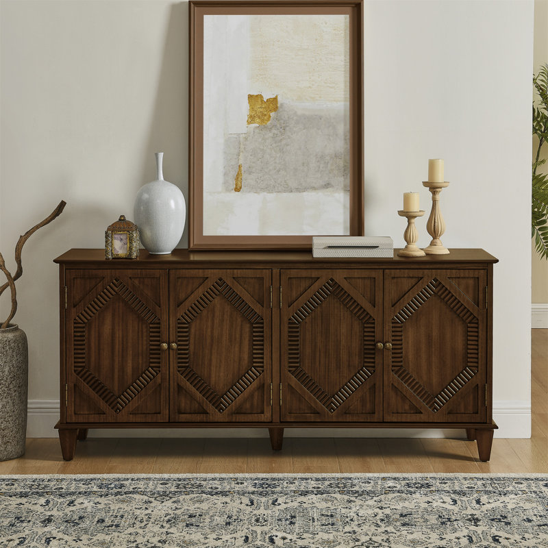 Buffet 65,2 po Mid Century Modern Buffet, Noyer