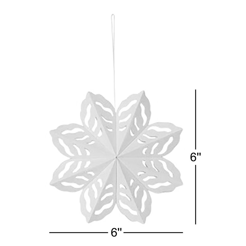 4-Piece Round Handmade Paper Folding Snowflake Ornaments