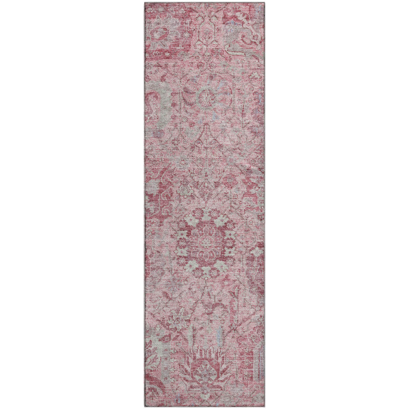 Premium Machine Washable Wayne AMF1102 Damask Rug, Runner 2'3" x 7'6"