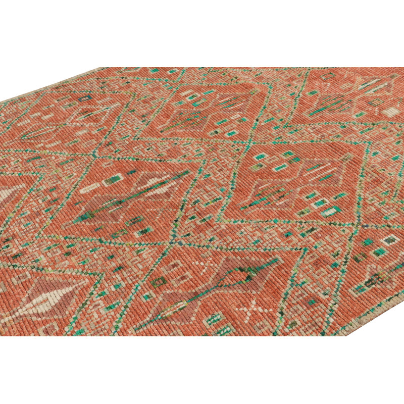 Moroccan Hand Knotted Silk Area Rug, Rectangle 10' x 14'