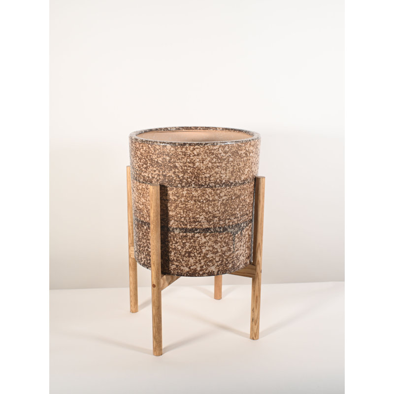 Pot à fleurs Auer, Brun rustique / noyer spécial