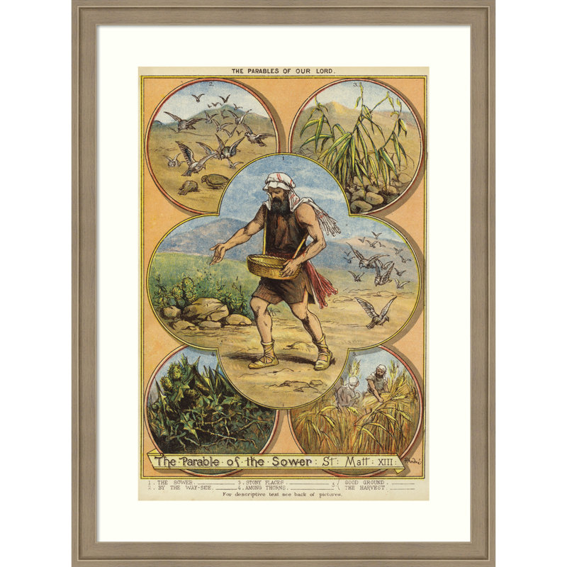 «The Parable Of The Sower» par English School, reproduction d'art sur bois encadrée