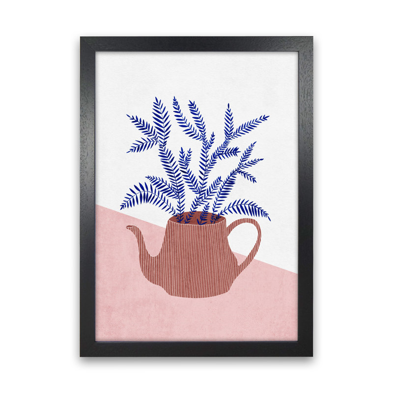 Teapot Planter - Print, 88cm H x 64cm W x 3cm D, Black Framed