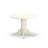 3 Piece Dining Table Set Contains a Round Dining Room Table with Pedestal and 2 Brown Linen Fabric Parsons Dinette Chairs, Linen White-927929165-867439008-867439009